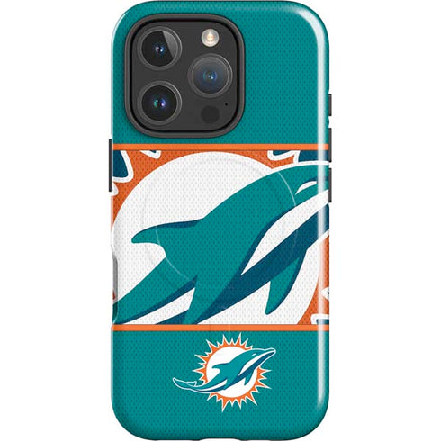 NFL Miami Dolphins Zone Block iPhone 16 Pro Magsafe Impact Case